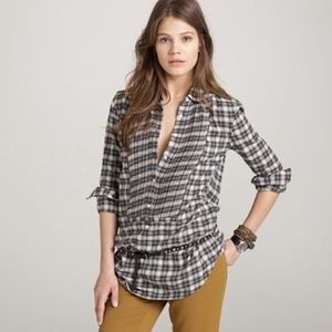 🌻3/$20 J. Crew Button Down Plaid Tuxedo Tunic S